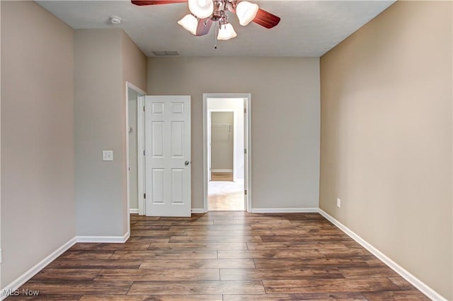 9111 Devonshire Dr, Olmsted Falls, OH 44138 - spare room with ceiling fan, wood finished floors, and a smoke detector