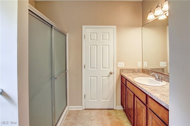 9111 Devonshire Dr, Olmsted Falls, OH 44138 - bathroom with vanity, a shower stall, and tile patterned flooring
