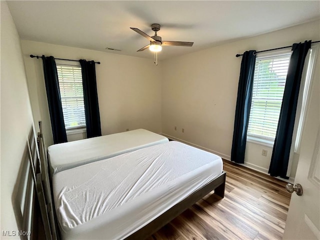 507B Memory Ln, Bethesda, OH 43719 - bedroom featuring multiple windows, light wood-style flooring, and ceiling fan