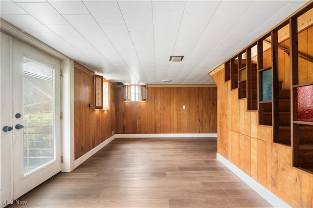 1005 Fairview Blvd, Coshocton, OH 43812 - basement with wood finished floors and wooden walls