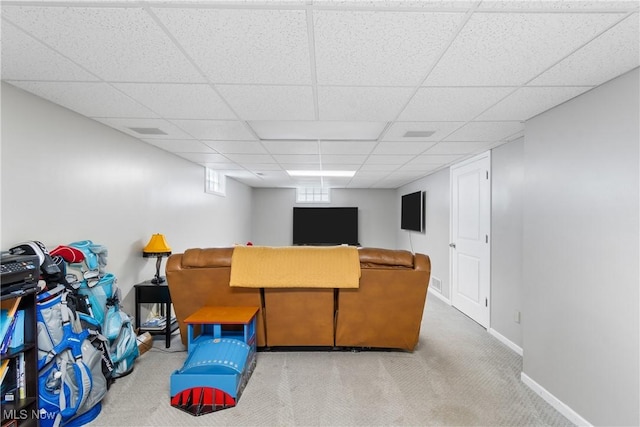3111 Serfass Rd, New Franklin, OH 44216 - miscellaneous room with a paneled ceiling and carpet flooring