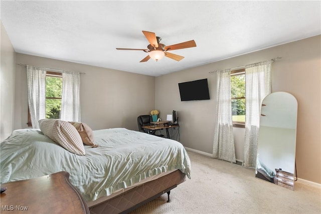 3111 Serfass Rd, New Franklin, OH 44216 - bedroom featuring carpet floors and ceiling fan