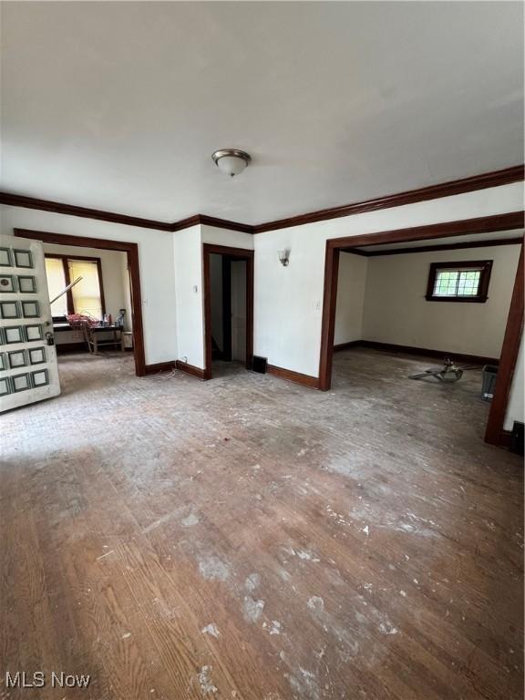 3038 E 130th St, Cleveland, OH 44120 - unfurnished room with ornamental molding and wood finished floors