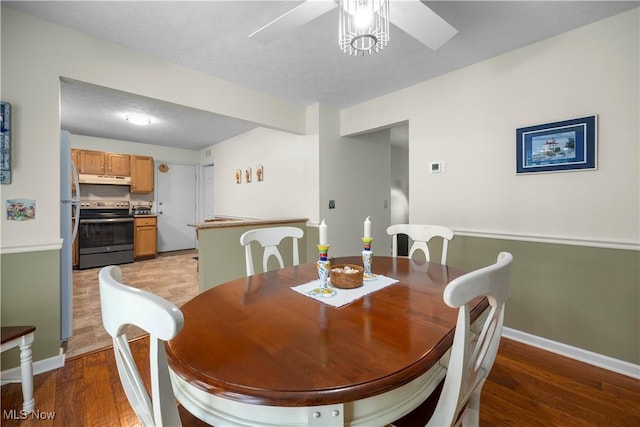 14531 Cross Creek Ln Unit 7, North Royalton, OH 44133 - dining space with a ceiling fan and light wood-style flooring