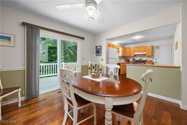 14531 Cross Creek Ln Unit 7, North Royalton, OH 44133 - dining room with wood finished floors and ceiling fan