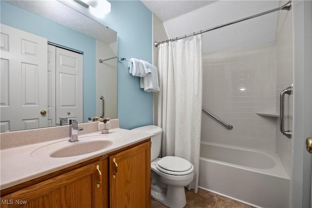 14531 Cross Creek Ln Unit 7, North Royalton, OH 44133 - bathroom with vanity, shower / bathtub combination with curtain, and tile patterned flooring