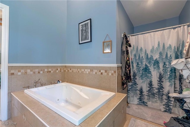 7716 N Ridge Pl, Lisbon, OH 44432 - bathroom featuring a tub with jets and curtained shower