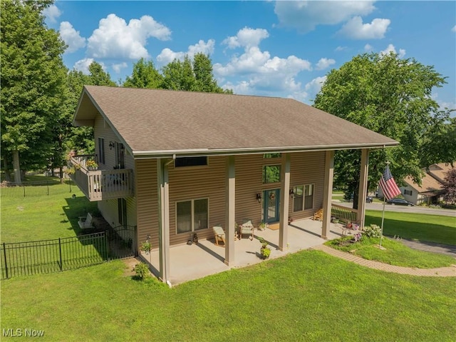 7716 N Ridge Pl, Lisbon, OH 44432 - back of property featuring a patio and a shingled roof