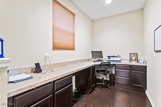 464 Marfa Cir, Copley, OH 44321 - office featuring built in study area, dark wood finished floors, and recessed lighting
