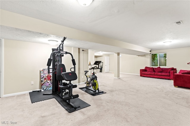 464 Marfa Cir, Copley, OH 44321 - workout room with carpet flooring and a textured ceiling