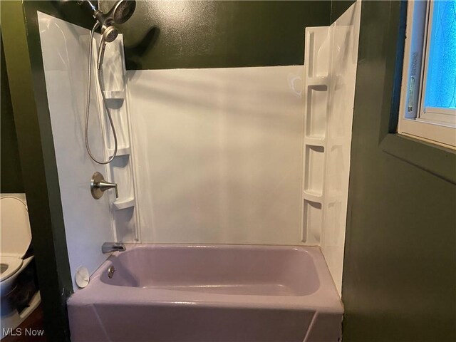 100 Crestview Dr, Newcomerstown, OH 43832 - bathroom featuring toilet and tub / shower combination