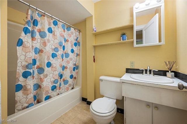 57 Charles Ave, Boardman, OH 44512 - bathroom featuring shower / tub combo, tile patterned flooring, and vanity