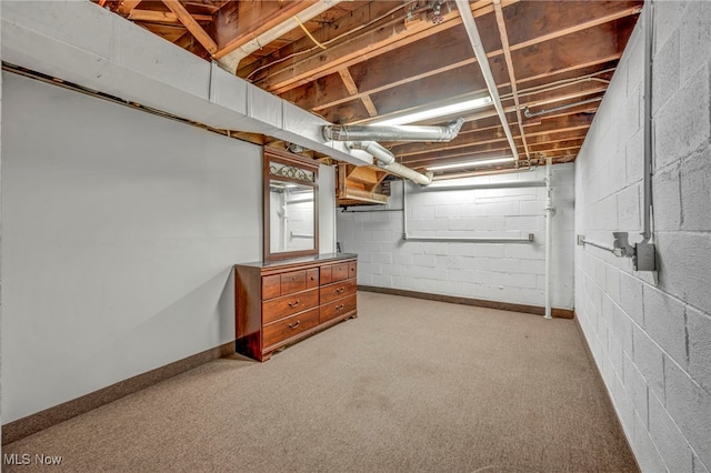 484 E 319th St, Willowick, OH 44095 - unfinished basement with carpet floors and concrete block wall