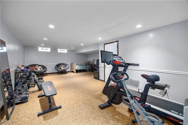 26938 Tall Oaks Trl, Olmsted Twp, OH 44138 - exercise room featuring recessed lighting
