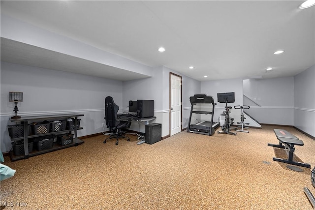 26938 Tall Oaks Trl, Olmsted Twp, OH 44138 - exercise room with recessed lighting and carpet floors