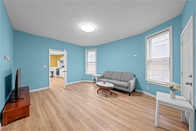1411 E 47th St, Cleveland, OH 44103 - living area with light wood-type flooring and baseboards