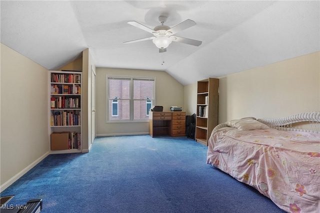 8883 Michaels Ln, Broadview Heights, OH 44147 - carpeted bedroom with lofted ceiling and ceiling fan