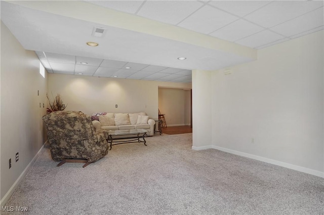 8883 Michaels Ln, Broadview Heights, OH 44147 - living room with a paneled ceiling and carpet flooring