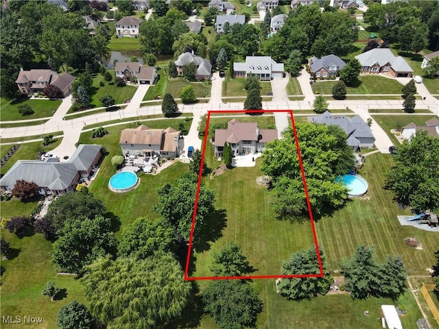 8883 Michaels Ln, Broadview Heights, OH 44147 - aerial perspective of suburban area with property boundaries highlighted