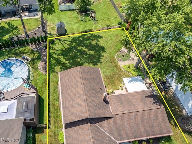 6122 Forest Ridge Dr, North Olmsted, OH 44070 - aerial overview of property's location with property parcel outlined