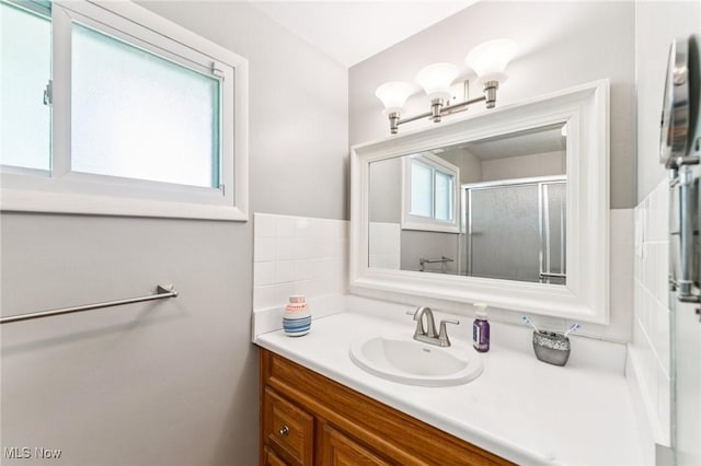 129 Whitman Blvd, Elyria, OH 44035 - bathroom with vanity and a shower with door