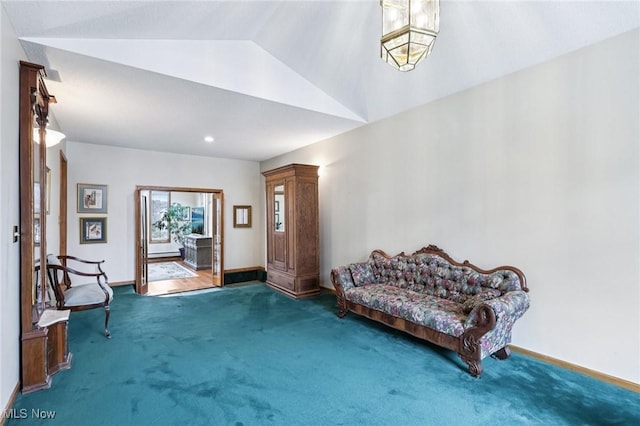 1318 Mirheath Dr, Huron, OH 44839 - entrance foyer featuring carpet flooring and lofted ceiling