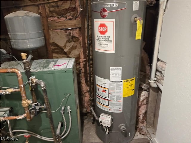 2500 Redgate Ln, Austintown, OH 44511 - utility room with water heater and a heating unit