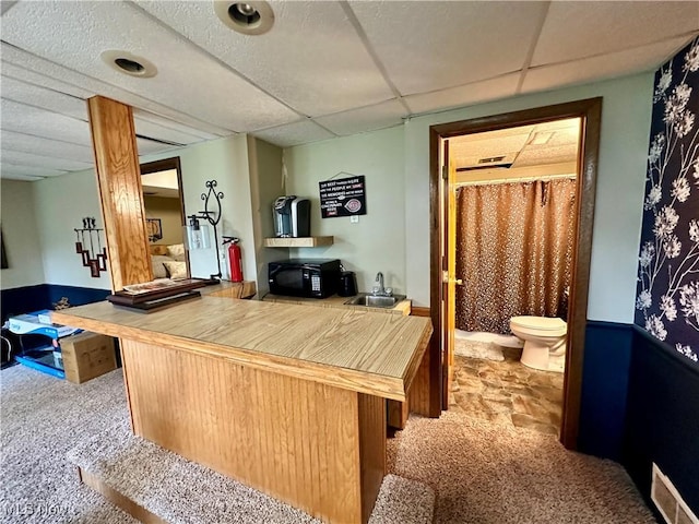 4145 Old River Rd, Philo, OH 43771 - carpeted office space with a drop ceiling and a sink