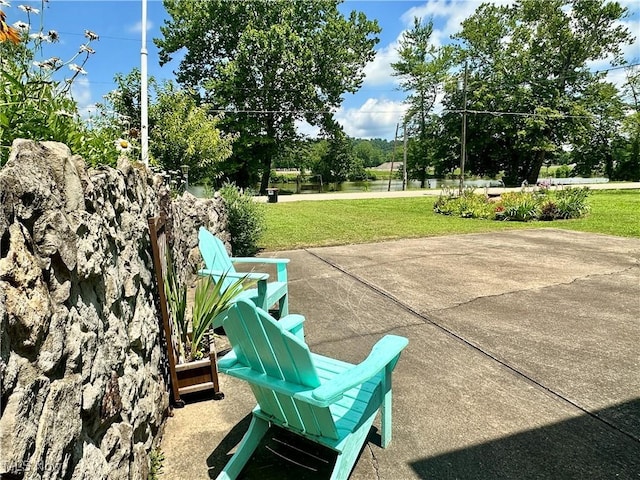 4145 Old River Rd, Philo, OH 43771 - view of patio / terrace featuring a water view and view of wooded area