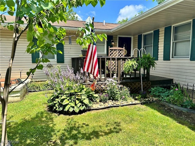 4145 Old River Rd, Philo, OH 43771 - view of grassy yard featuring a wooden deck