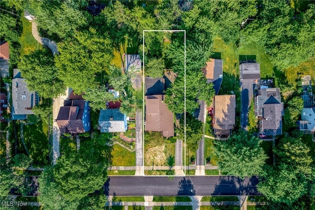 1361 Plainfield Rd, South Euclid, OH 44121 - aerial view of property and surrounding area with property boundaries highlighted