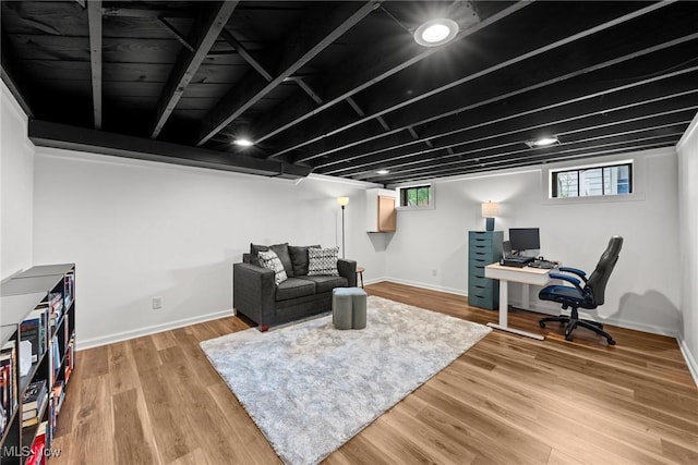 1361 Plainfield Rd, South Euclid, OH 44121 - living area featuring a desk and light wood finished floors