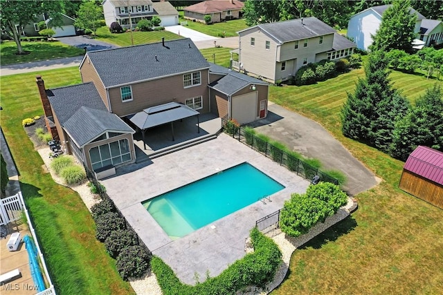 191 Maple Leaf Dr, Hubbard, OH 44425 - aerial view of residential area featuring a pool area