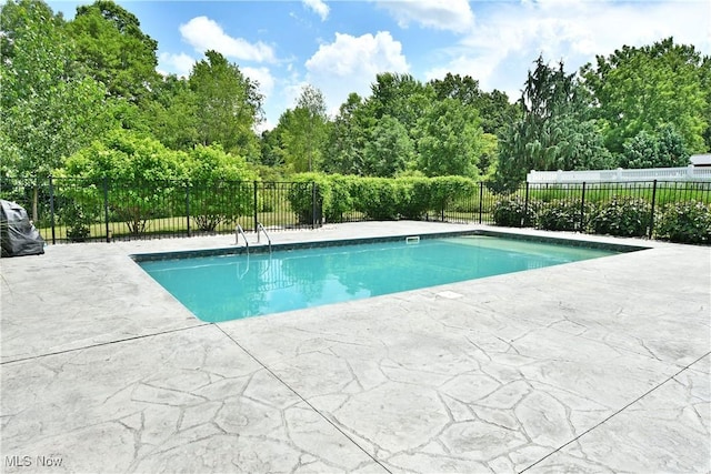 191 Maple Leaf Dr, Hubbard, OH 44425 - view of pool featuring a patio area and view of wooded area