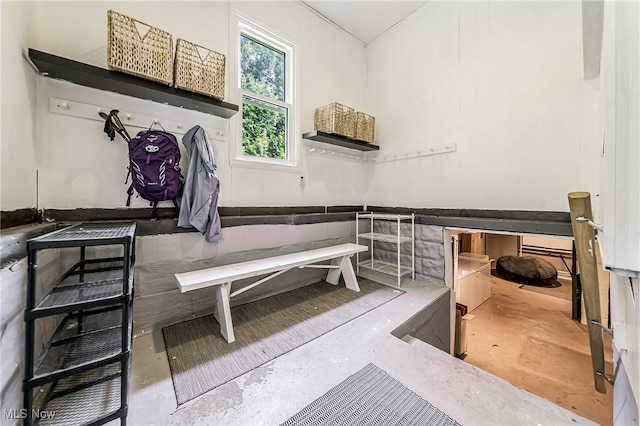 128 Forest Hill Dr, Avon Lake, OH 44012 - mudroom featuring unfinished concrete flooring