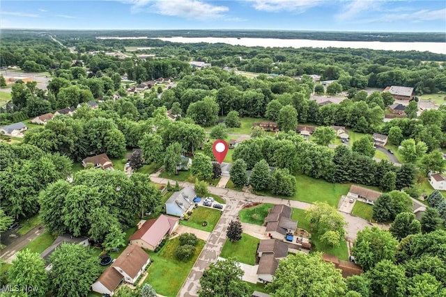 114 Corrin Cir, Cortland, OH 44410 - aerial perspective of suburban area with a large body of water
