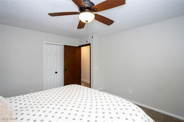 18259 William Dr, Doylestown, OH 44230 - bedroom featuring a closet, carpet flooring, and ceiling fan