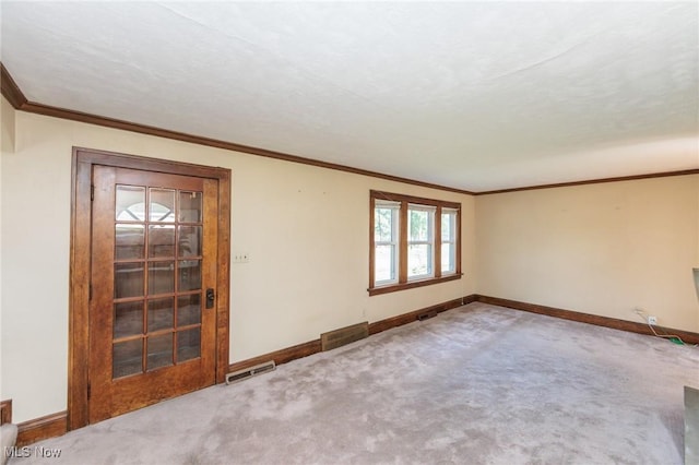 3817 Washington Park Blvd, Newburgh Heights, OH 44105 - carpeted empty room with ornamental molding
