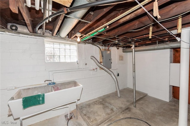 3817 Washington Park Blvd, Newburgh Heights, OH 44105 - below grade area with electric panel and a sink