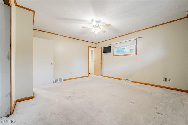 2640 Fleger Dr, Parma, OH 44134 - unfurnished room featuring crown molding, ceiling fan, and carpet floors
