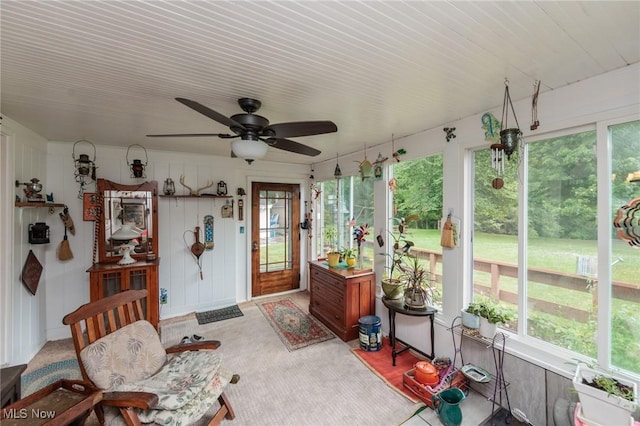11756 Clarke Rd, Columbia Station, OH 44028 - sunroom / solarium with plenty of natural light and ceiling fan