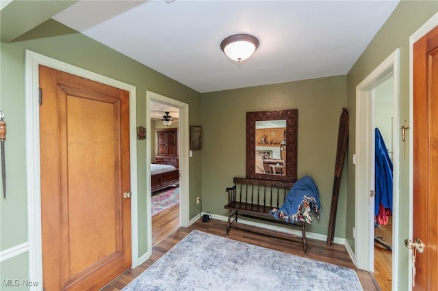 11756 Clarke Rd, Columbia Station, OH 44028 - entrance foyer with wood finished floors and a ceiling fan