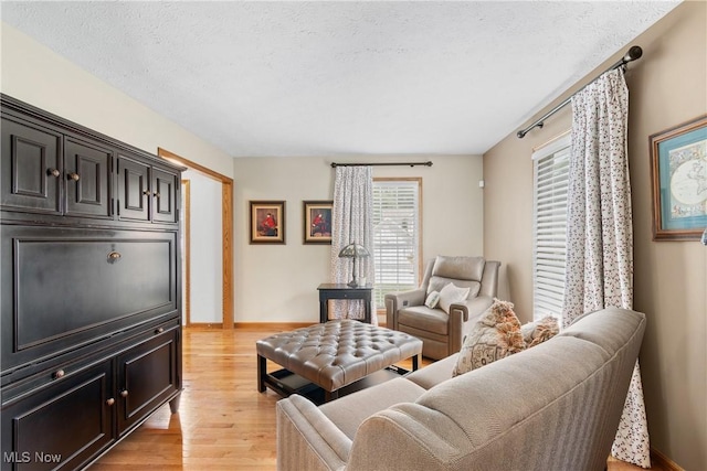 3100 Ravineview Cir, Stow, OH 44224 - living room featuring light wood-type flooring and a textured ceiling