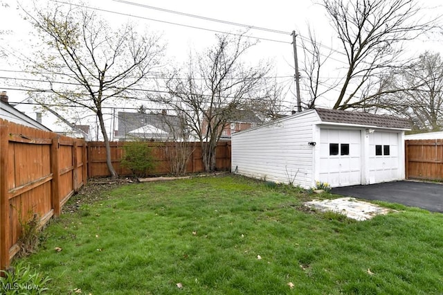 3921 Grosvenor Rd, South Euclid, OH 44118 - fenced backyard featuring an outdoor structure and a garage