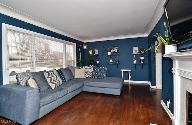 3921 Grosvenor Rd, South Euclid, OH 44118 - living room featuring wood finished floors and a fireplace