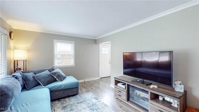 87 Holcomb Ave, Mogadore, OH 44260 - living room featuring crown molding and wood finished floors