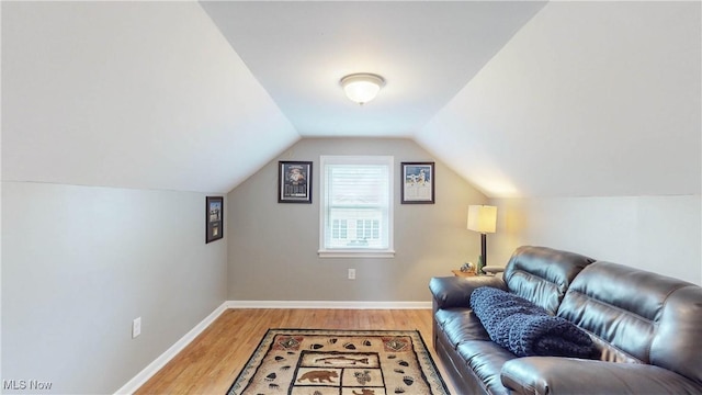 87 Holcomb Ave, Mogadore, OH 44260 - living room featuring light wood-type flooring and lofted ceiling