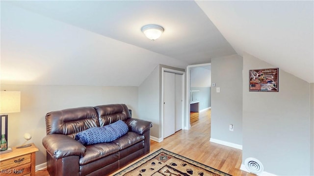 87 Holcomb Ave, Mogadore, OH 44260 - living area featuring light wood finished floors and vaulted ceiling