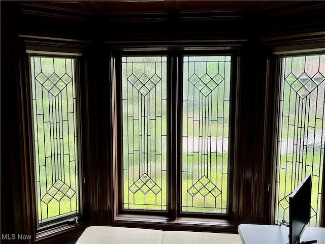 23547 Quail Holw, Westlake, OH 44145 - doorway to outside with wooden ceiling and plenty of natural light