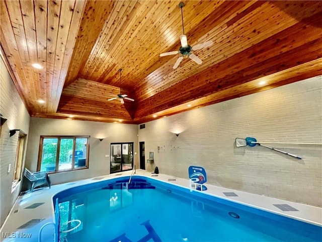 23547 Quail Holw, Westlake, OH 44145 - indoor pool featuring a ceiling fan